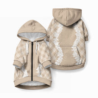 Hawaii Aloha Plumeria Lei Beige Palaka Pet Hoodie
