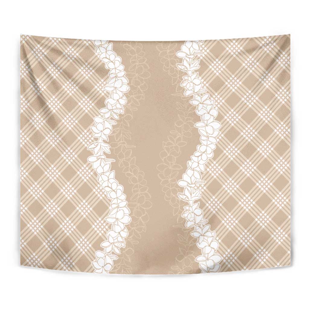 Hawaii Aloha Plumeria Lei Beige Palaka Tapestry LT7 - Polynesian Pride
