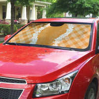 Hawaii Aloha Plumeria Lei Orange Palaka Auto Sun Shade - Polynesian Pride