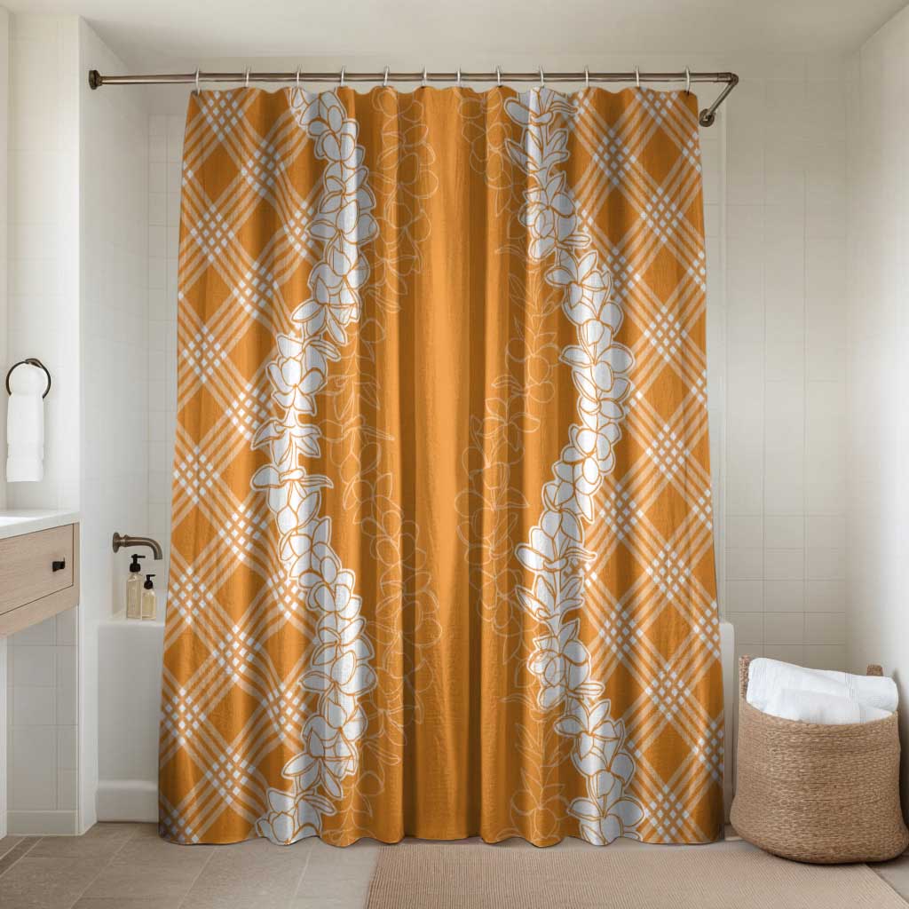Hawaii Aloha Plumeria Lei Orange Palaka Bathroom Set - Polynesian Pride