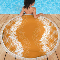 Hawaii Aloha Plumeria Lei Orange Palaka Beach Blanket LT7 - Polynesian Pride