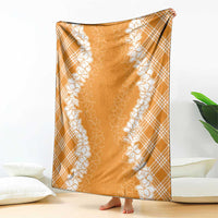 Hawaii Aloha Plumeria Lei Orange Palaka Blanket LT7 - Polynesian Pride