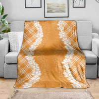 Hawaii Aloha Plumeria Lei Orange Palaka Blanket LT7 - Polynesian Pride