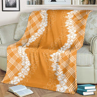 Hawaii Aloha Plumeria Lei Orange Palaka Blanket LT7 - Polynesian Pride