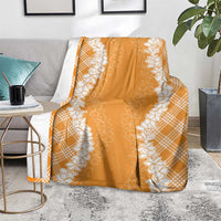 Hawaii Aloha Plumeria Lei Orange Palaka Blanket LT7 - Polynesian Pride