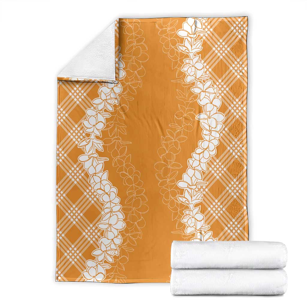Hawaii Aloha Plumeria Lei Orange Palaka Blanket LT7 - Polynesian Pride