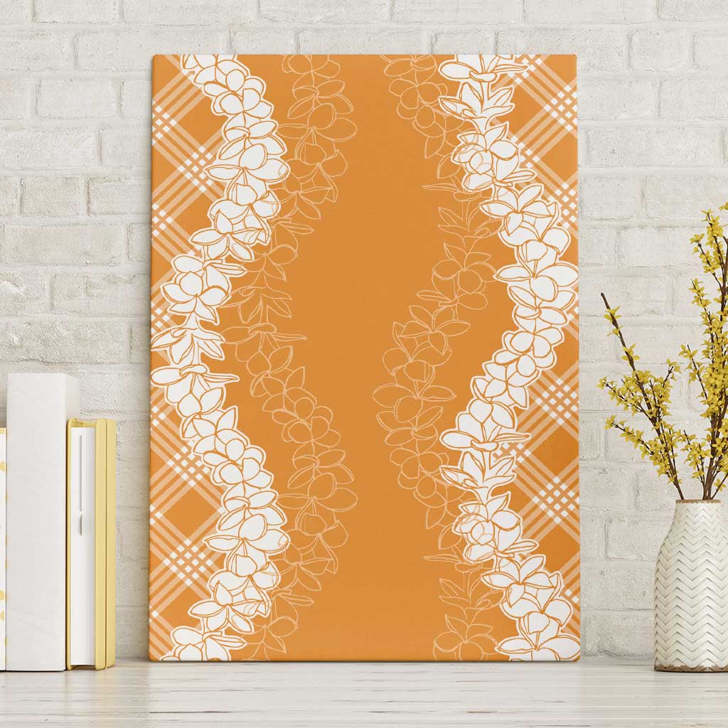 Hawaii Aloha Plumeria Lei Orange Palaka Canvas Wall Art LT7 Without Frame Orange - Polynesian Pride