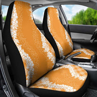 Hawaii Aloha Plumeria Lei Orange Palaka Car Seat Cover - Polynesian Pride