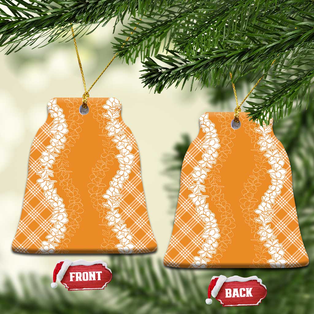 Hawaii Aloha Plumeria Lei Orange Palaka Ceramic Ornament - Polynesian Pride