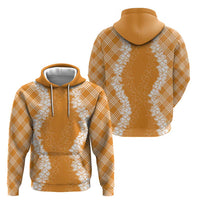 Hawaii Aloha Plumeria Lei Orange Palaka Hoodie - Polynesian Pride