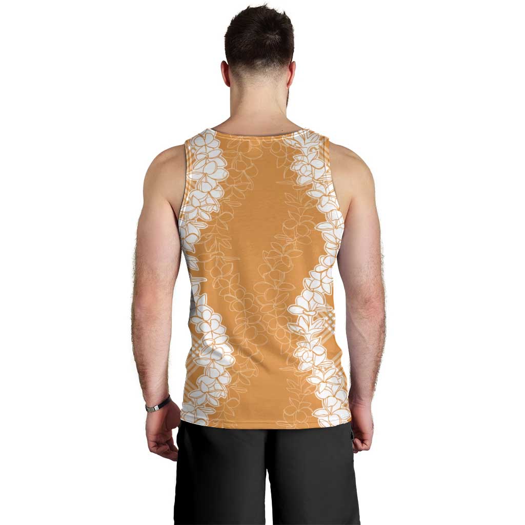 Hawaii Aloha Plumeria Lei Orange Palaka Men Tank Top - Polynesian Pride