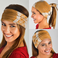 Hawaii Aloha Plumeria Lei Orange Palaka Neck Gaiter LT7 - Polynesian Pride
