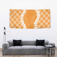 Hawaii Aloha Plumeria Lei Orange Palaka Tapestry LT7 - Polynesian Pride