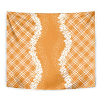 Hawaii Aloha Plumeria Lei Orange Palaka Tapestry LT7 - Polynesian Pride