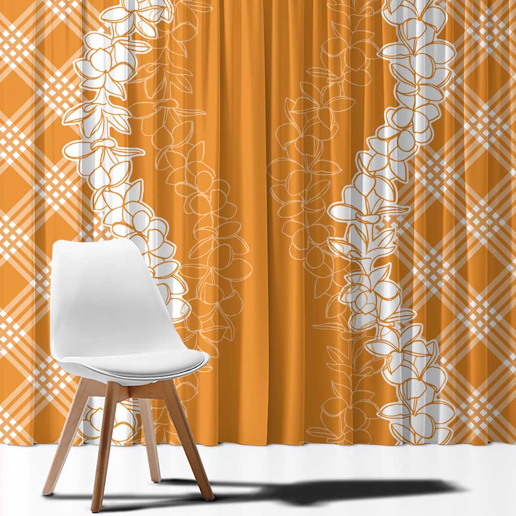 Hawaii Aloha Plumeria Lei Orange Palaka Window Curtain LT7 - Polynesian Pride