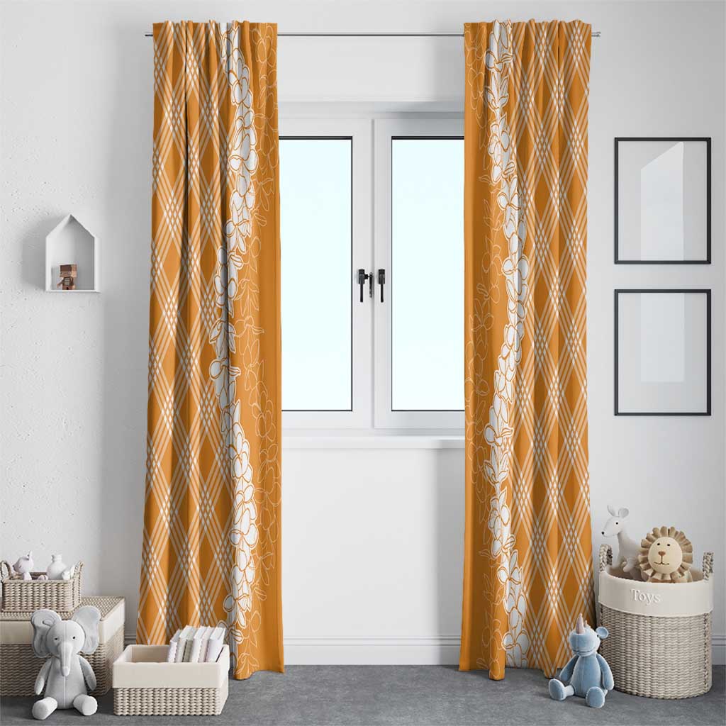 Hawaii Aloha Plumeria Lei Orange Palaka Window Curtain LT7 - Polynesian Pride