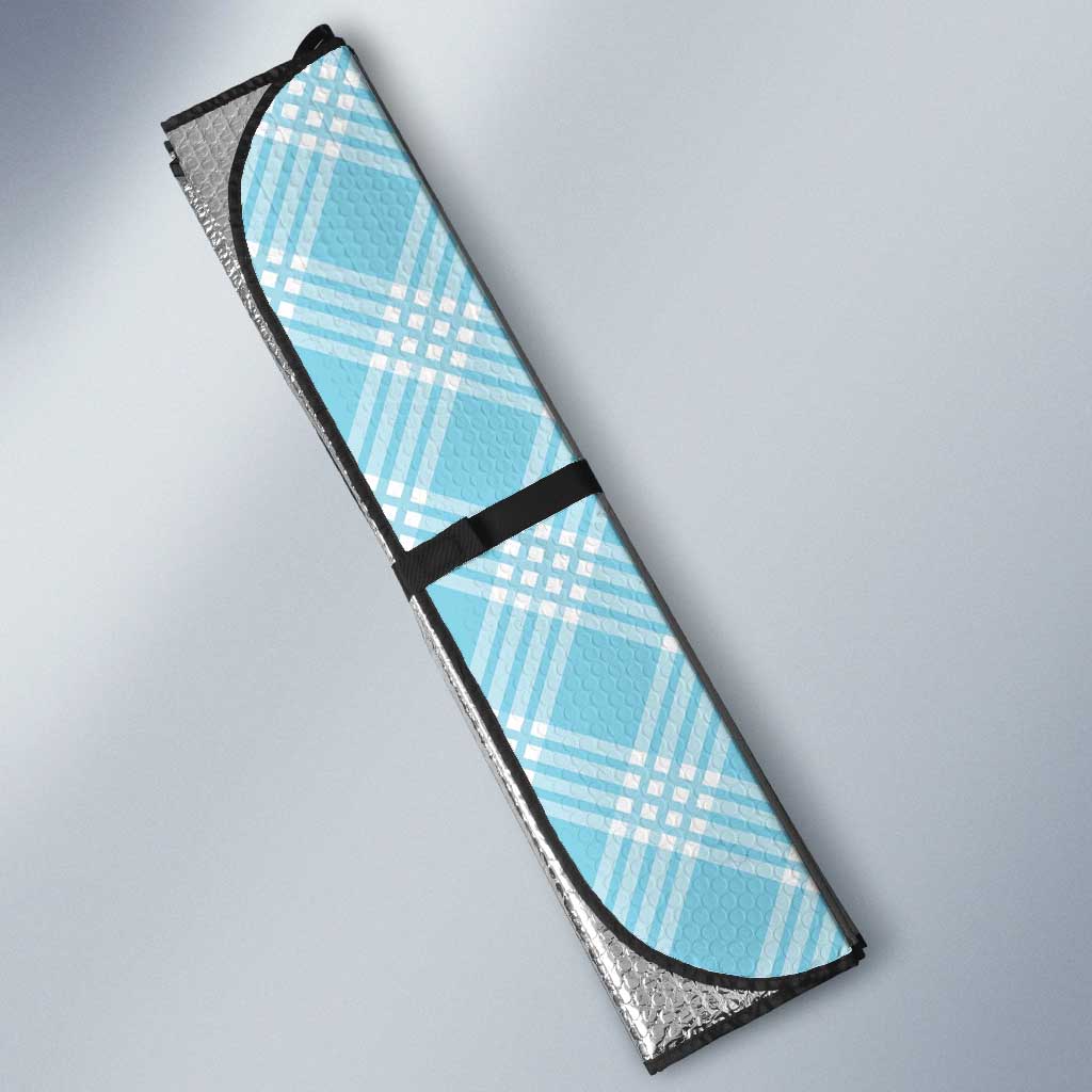 Hawaii Aloha Plumeria Lei Turquoise Palaka Auto Sun Shade - Polynesian Pride