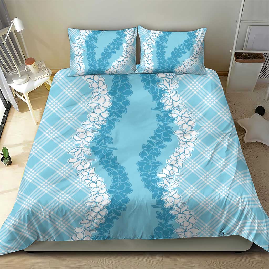 Hawaii Aloha Plumeria Lei Turquoise Palaka Bedding Set - Polynesian Pride