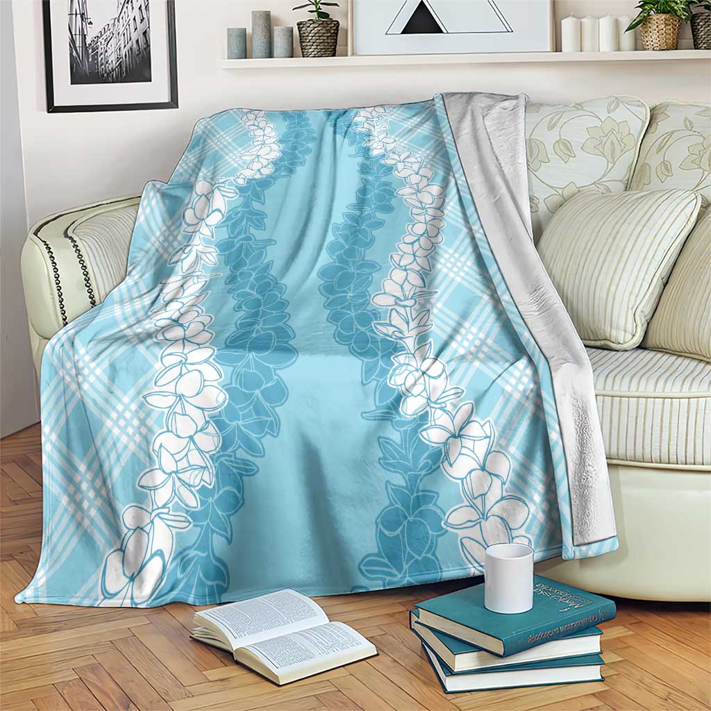 Hawaii Aloha Plumeria Lei Turquoise Palaka Blanket LT7 Turquoise - Polynesian Pride
