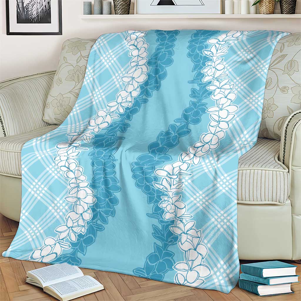 Hawaii Aloha Plumeria Lei Turquoise Palaka Blanket LT7 - Polynesian Pride