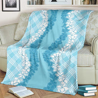Hawaii Aloha Plumeria Lei Turquoise Palaka Blanket LT7 - Polynesian Pride