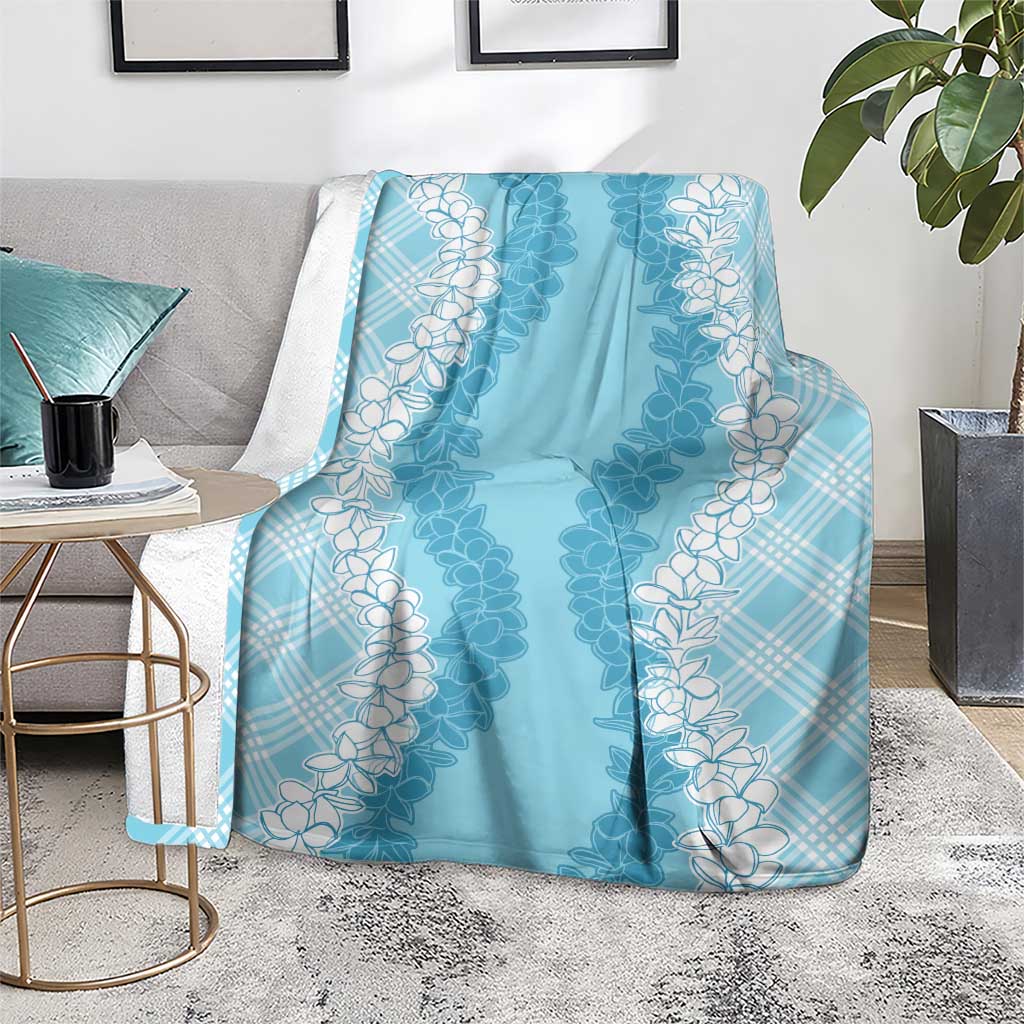 Hawaii Aloha Plumeria Lei Turquoise Palaka Blanket LT7 - Polynesian Pride