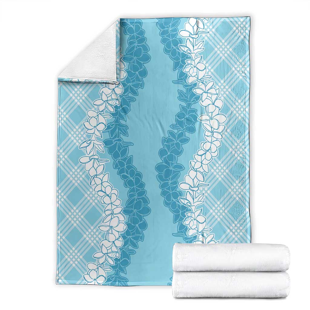 Hawaii Aloha Plumeria Lei Turquoise Palaka Blanket LT7 - Polynesian Pride