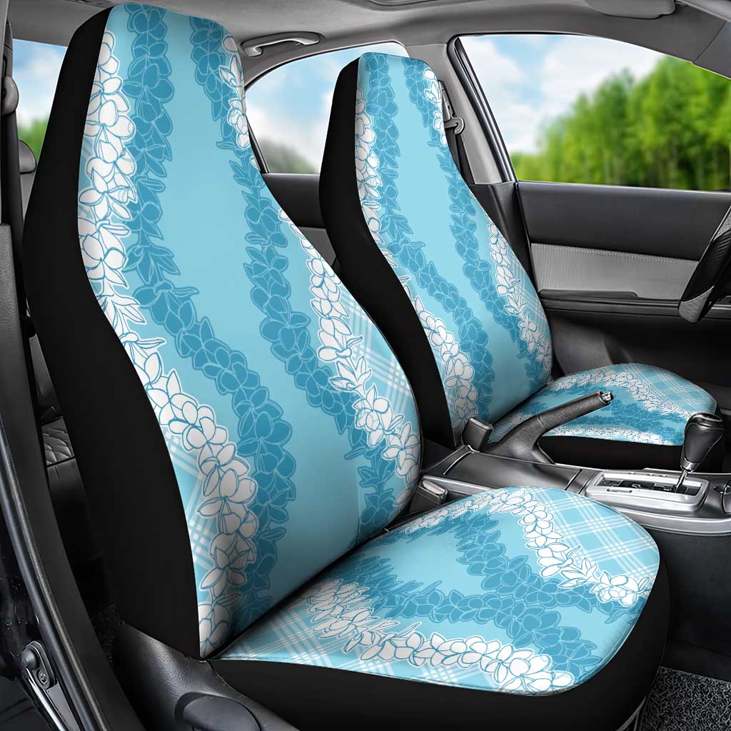Hawaii Aloha Plumeria Lei Turquoise Palaka Car Seat Cover - Polynesian Pride