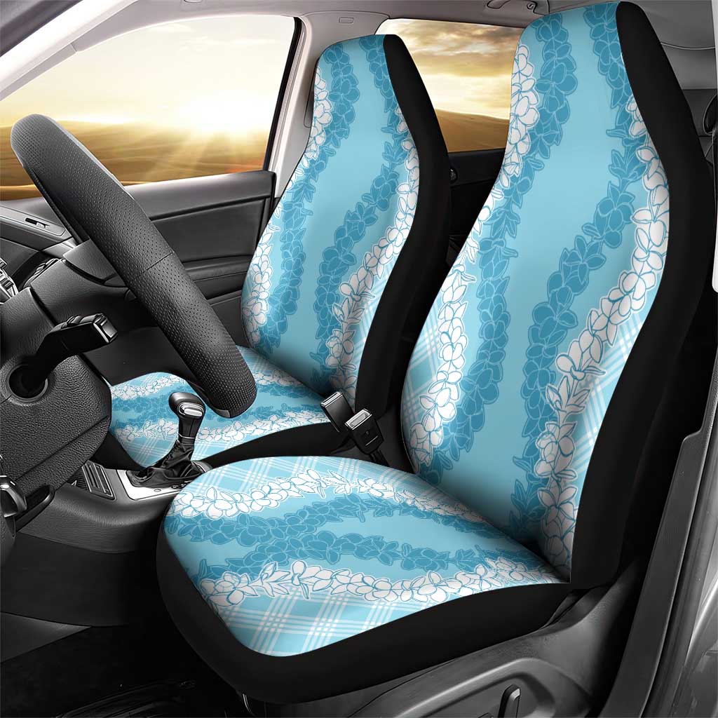 Hawaii Aloha Plumeria Lei Turquoise Palaka Car Seat Cover - Polynesian Pride