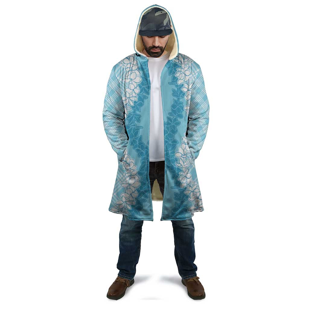 Hawaii Aloha Plumeria Lei Turquoise Palaka Cloak - Polynesian Pride