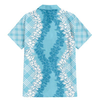 Hawaii Aloha Plumeria Lei Turquoise Palaka Family Matching Mermaid Dress and Hawaiian Shirt - Polynesian Pride