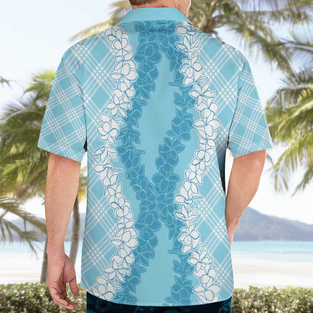 Hawaii Aloha Plumeria Lei Turquoise Palaka Hawaiian Shirt - Polynesian Pride