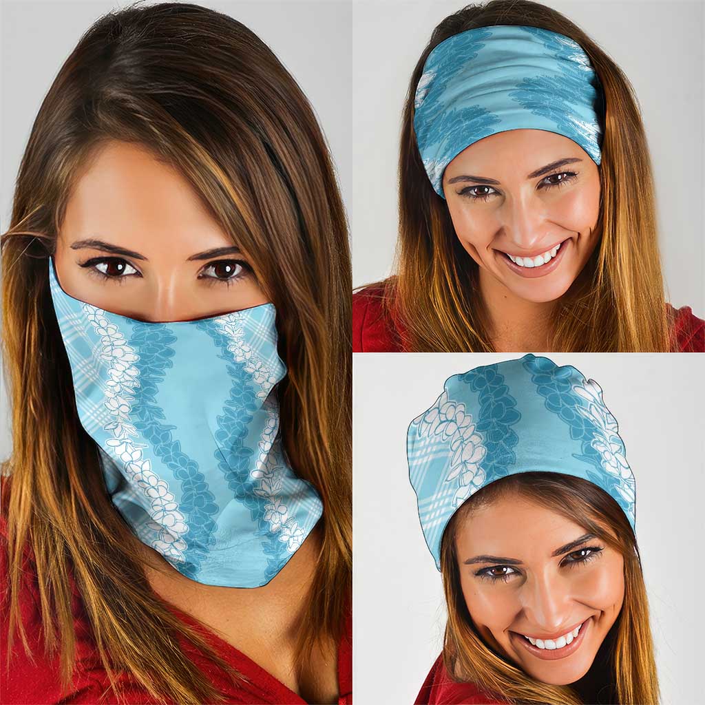 Hawaii Aloha Plumeria Lei Turquoise Palaka Neck Gaiter LT7 - Polynesian Pride