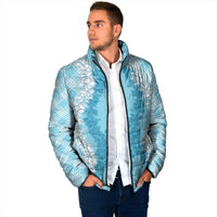 Hawaii Aloha Plumeria Lei Turquoise Palaka Padded Jacket - Polynesian Pride