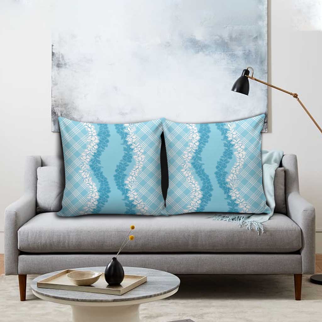 Hawaii Aloha Plumeria Lei Turquoise Palaka Pillow Cover LT7 - Polynesian Pride