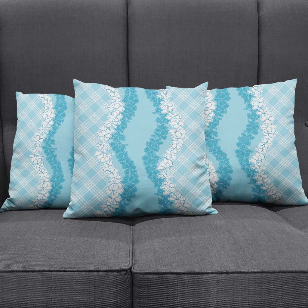 Hawaii Aloha Plumeria Lei Turquoise Palaka Pillow Cover LT7 - Polynesian Pride