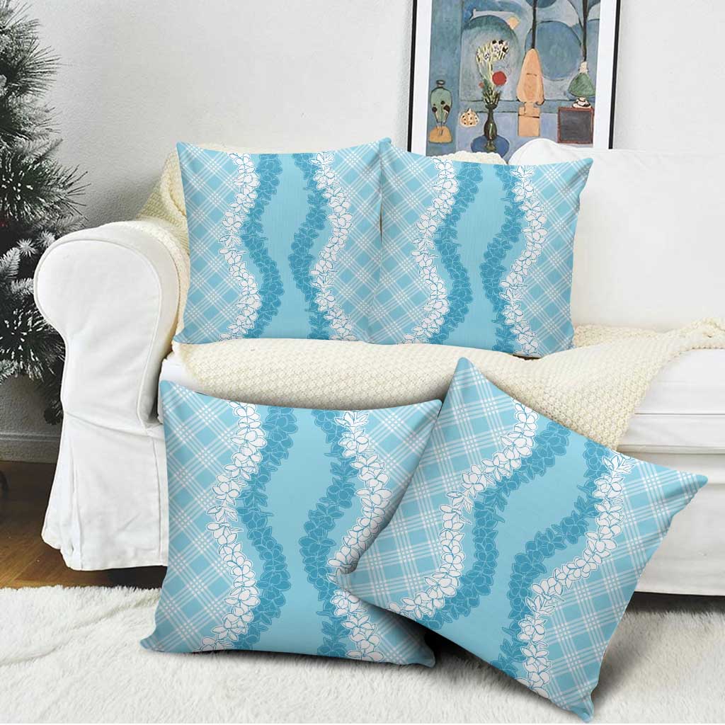 Hawaii Aloha Plumeria Lei Turquoise Palaka Pillow Cover LT7 - Polynesian Pride