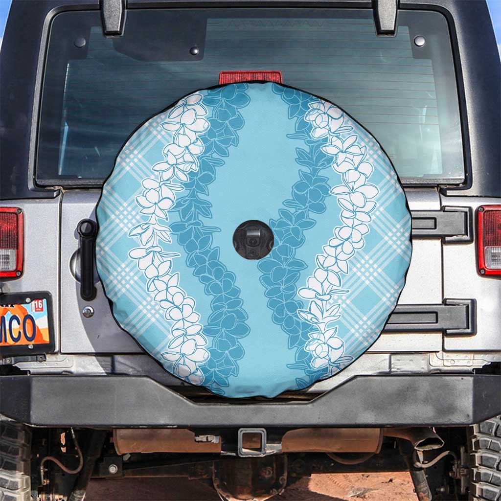 Hawaii Aloha Plumeria Lei Turquoise Palaka Spare Tire Cover - Polynesian Pride