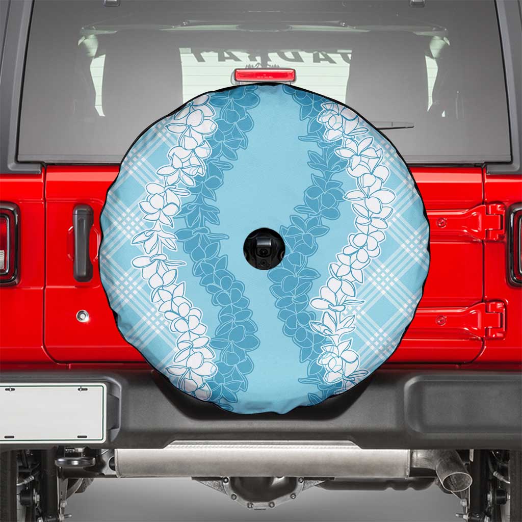 Hawaii Aloha Plumeria Lei Turquoise Palaka Spare Tire Cover - Polynesian Pride