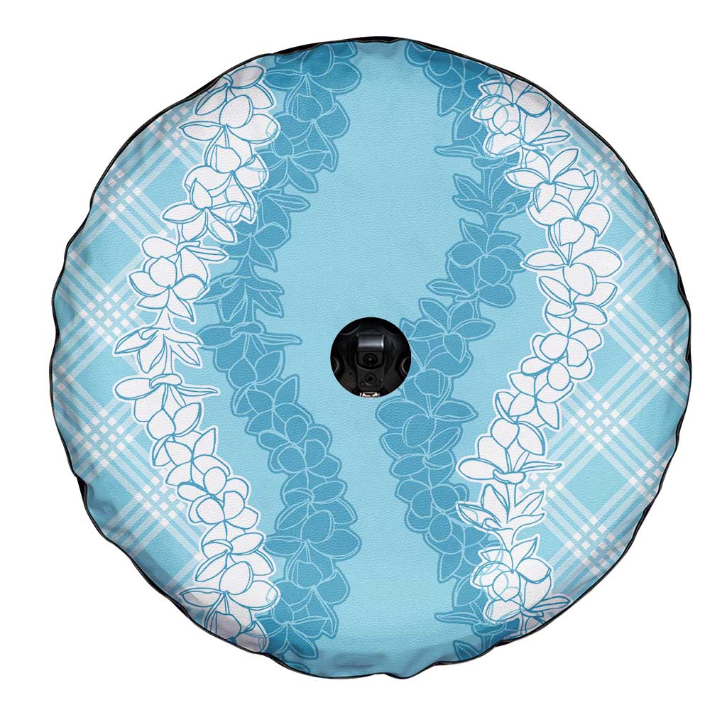 Hawaii Aloha Plumeria Lei Turquoise Palaka Spare Tire Cover - Polynesian Pride