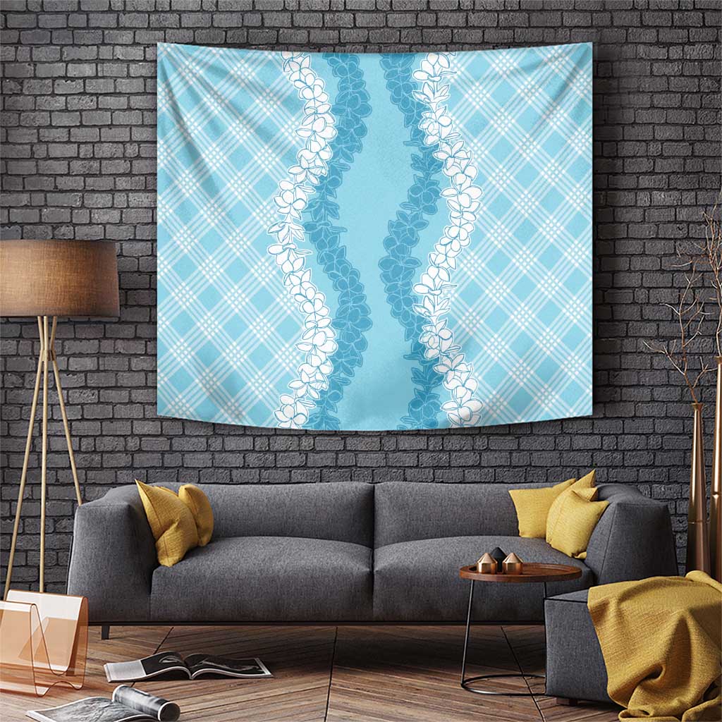 Hawaii Aloha Plumeria Lei Turquoise Palaka Tapestry LT7 Turquoise - Polynesian Pride
