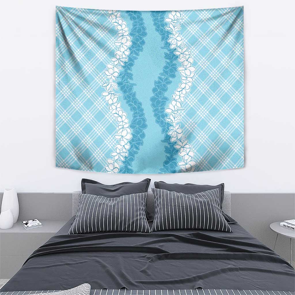Hawaii Aloha Plumeria Lei Turquoise Palaka Tapestry LT7 - Polynesian Pride