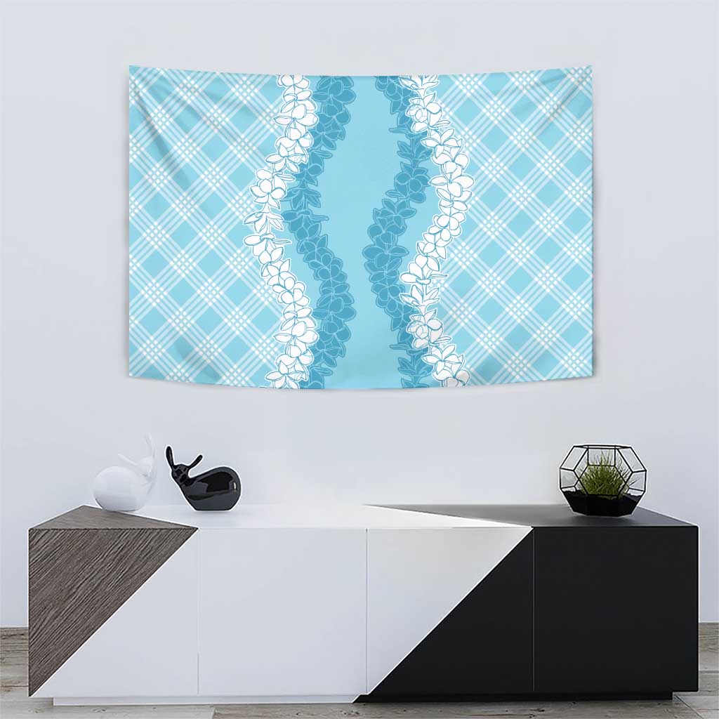 Hawaii Aloha Plumeria Lei Turquoise Palaka Tapestry LT7 - Polynesian Pride