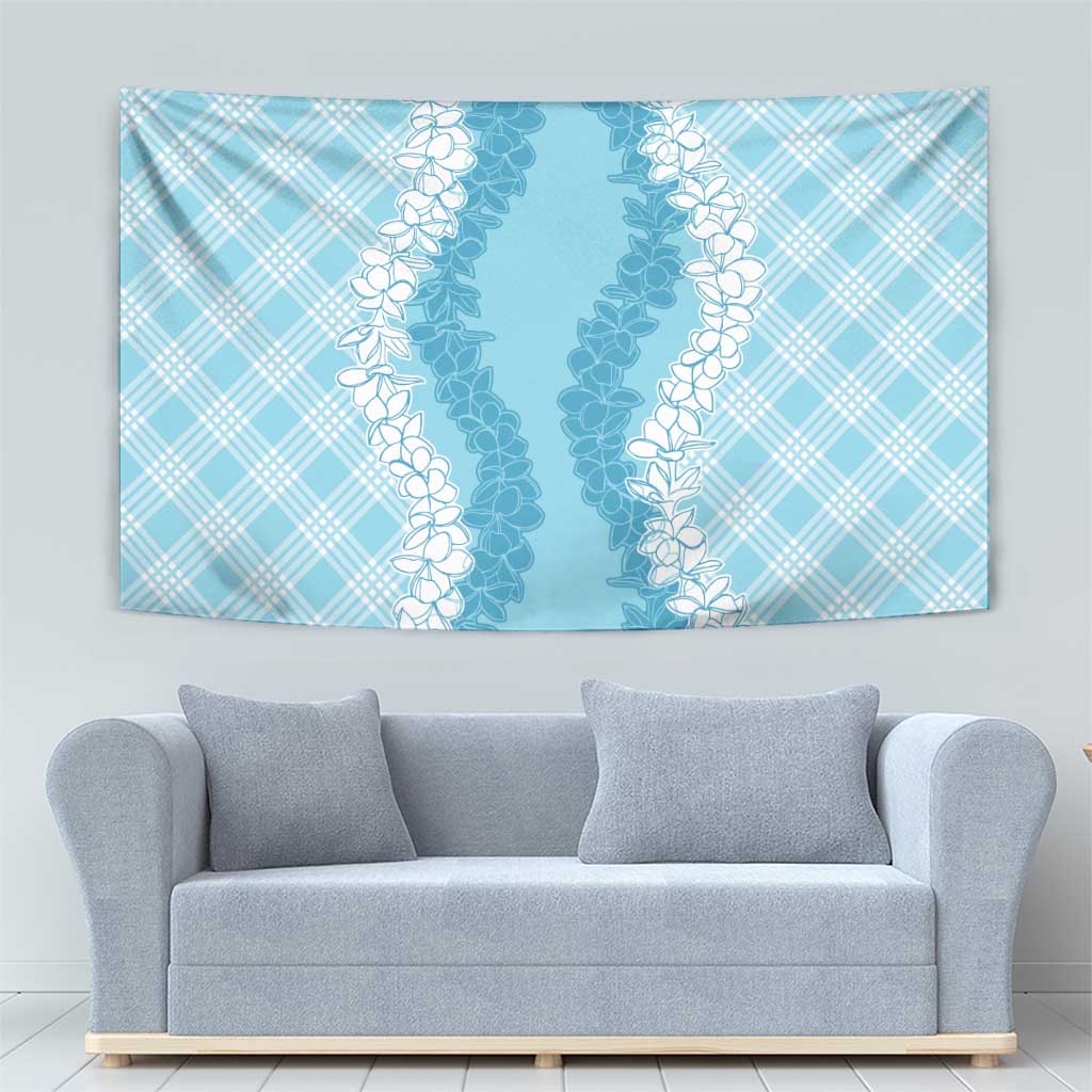 Hawaii Aloha Plumeria Lei Turquoise Palaka Tapestry LT7 - Polynesian Pride