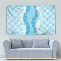 Hawaii Aloha Plumeria Lei Turquoise Palaka Tapestry LT7 - Polynesian Pride