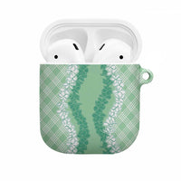 Hawaii Aloha Plumeria Lei Mint Palaka AirPods Case - Polynesian Pride