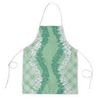 Hawaii Aloha Plumeria Lei Mint Palaka Apron - Polynesian Pride
