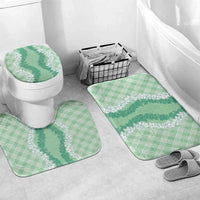 Hawaii Aloha Plumeria Lei Mint Palaka Bathroom Set - Polynesian Pride