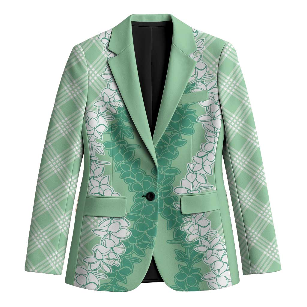Hawaii Aloha Plumeria Lei Mint Palaka Blazer LT7 Unisex Mint - Polynesian Pride