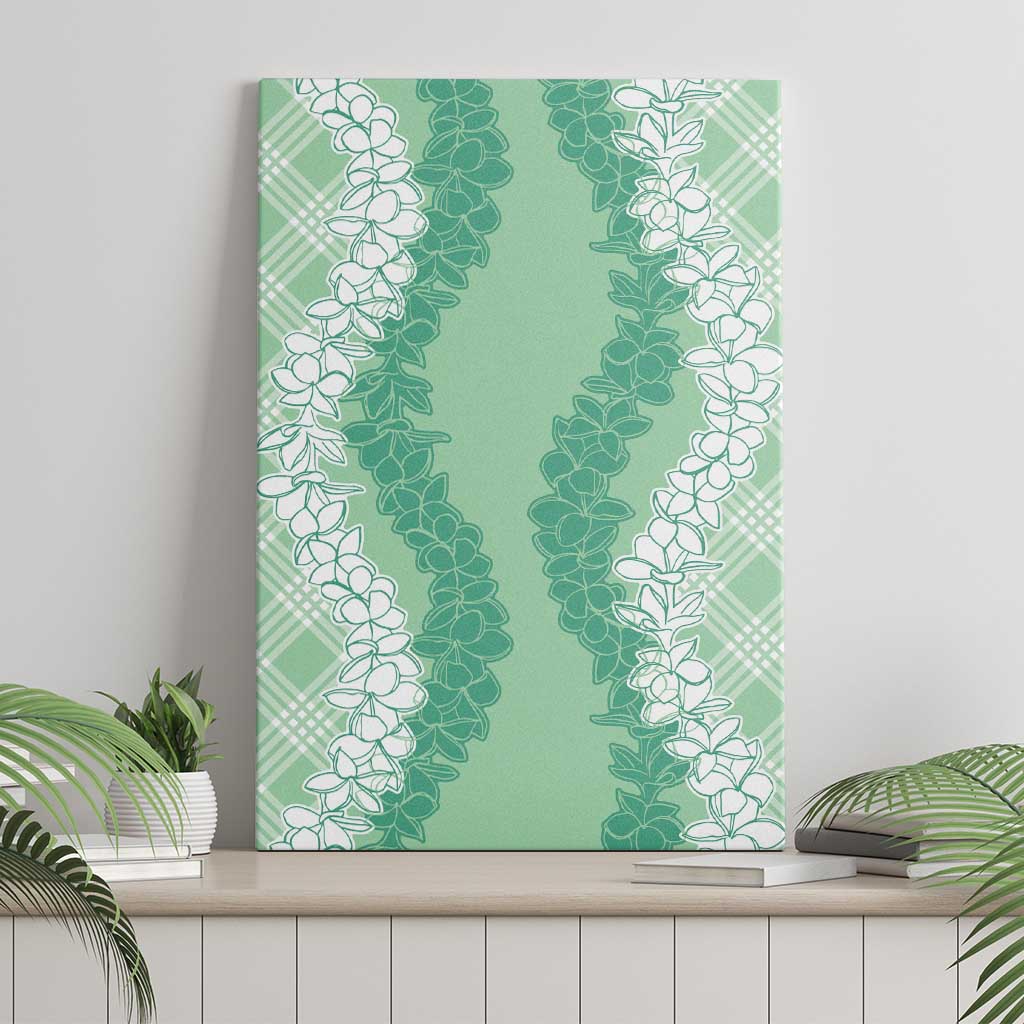 Hawaii Aloha Plumeria Lei Mint Palaka Canvas Wall Art LT7 - Polynesian Pride